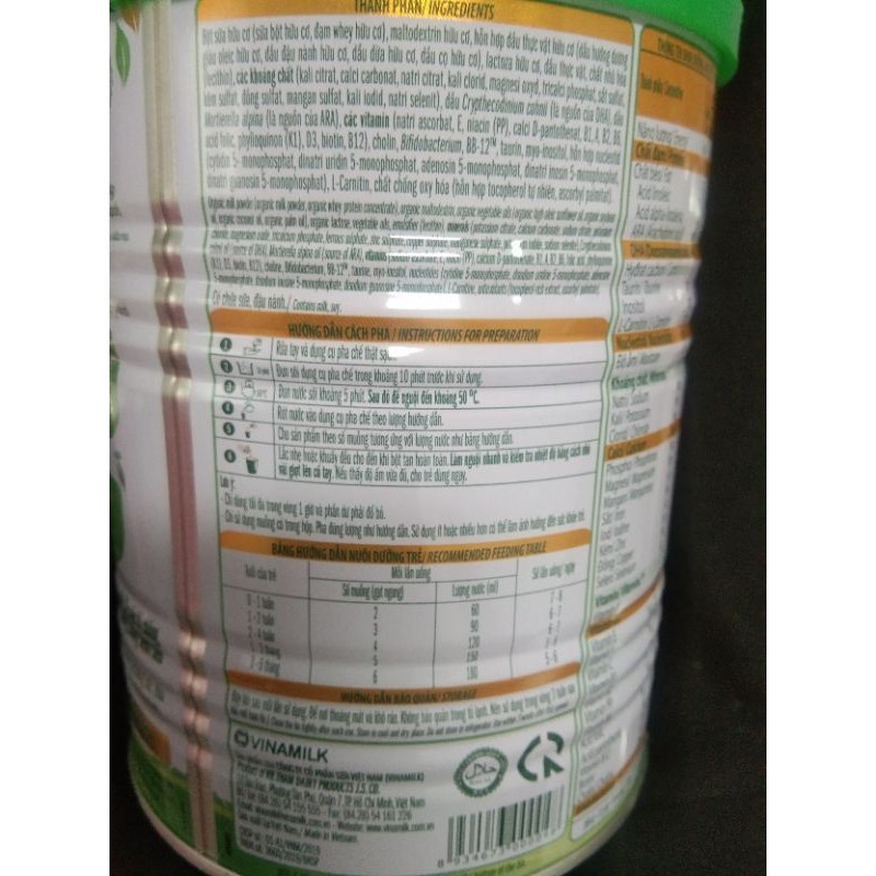 (Date mới+quà to)Sữa công thức Vinamilk Organic Gold 350g-step1