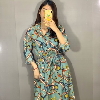 Đầm sơmi lưng thun