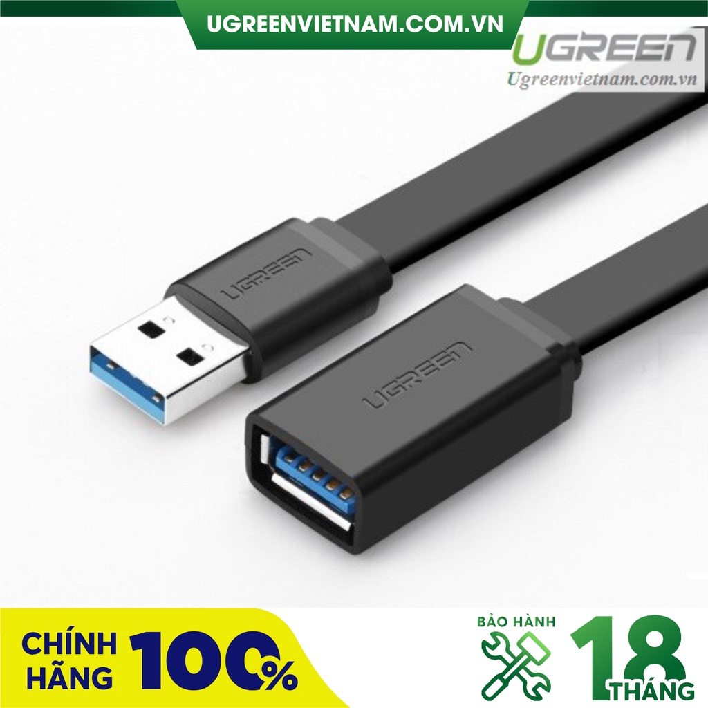 Cáp nối dài USB 3.0 dây dẹt dài 0.5M âm dương Ugreen 30128 cao cấp