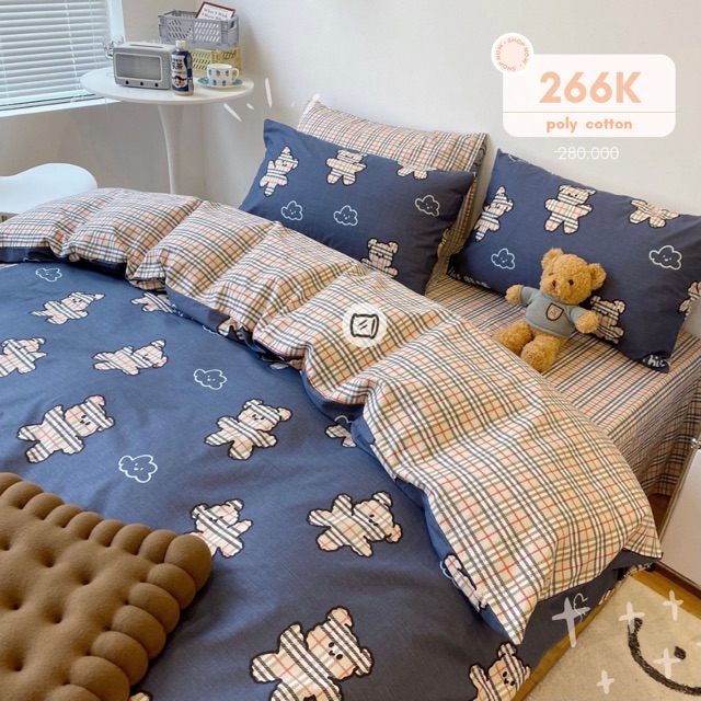 FULL 4 MÀU: Set poly cotton Gấu Teddy đáng yêu