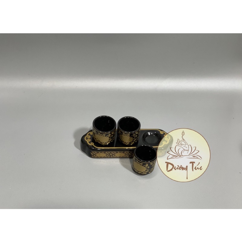 Án Ba Ly Nước Thờ Cúng Bằng Gốm Sứ Nhiều Màu