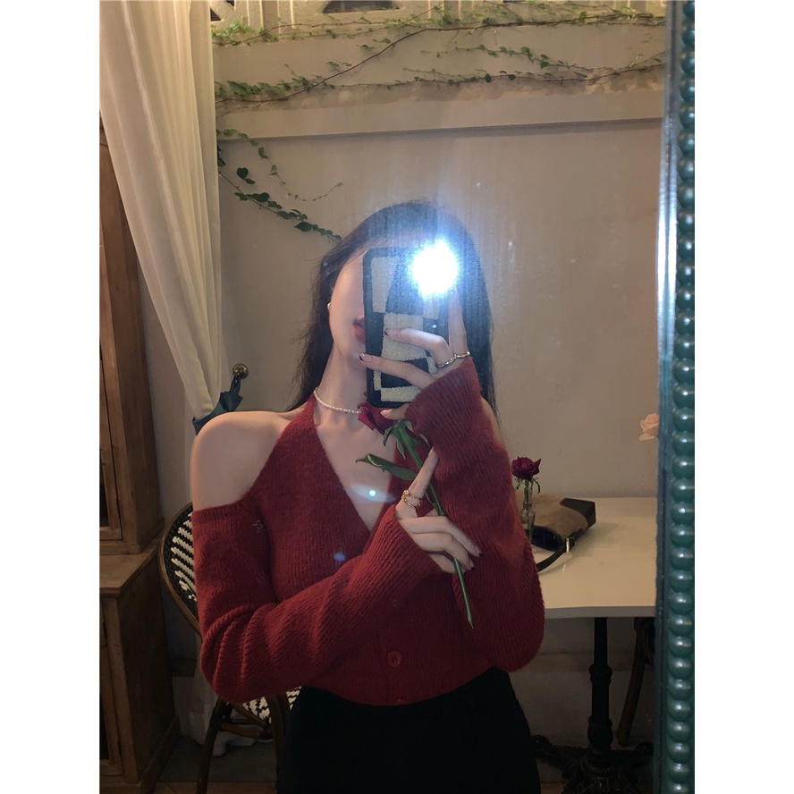 Áo khoác cardigan dệt kim dáng ngắn thời trang xuân thu dễ phối đồ