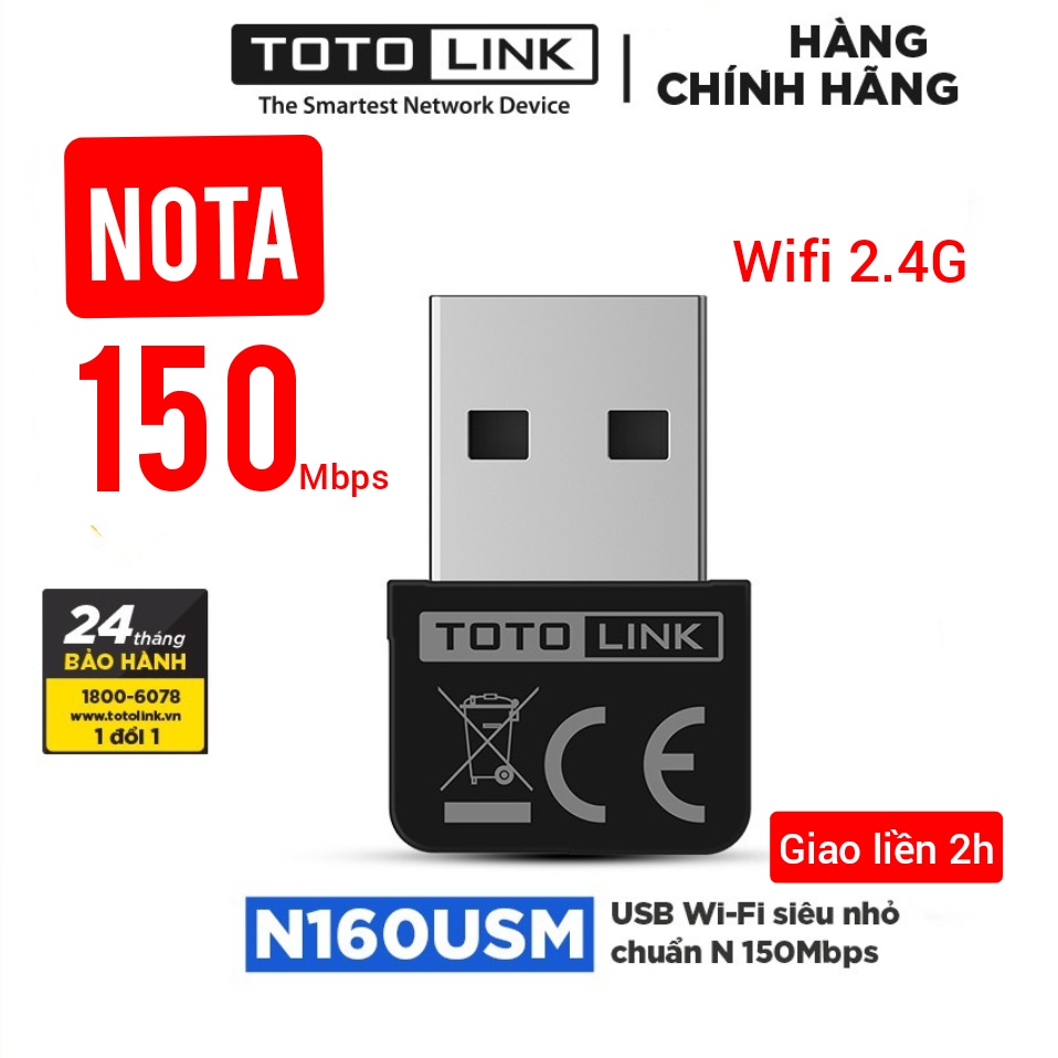 USB WiFi Totolink thu wifi WiFi 150Mbps N160USM và 600Mbps 5G - nâng cấp wifi lên 5G cho PC laptop