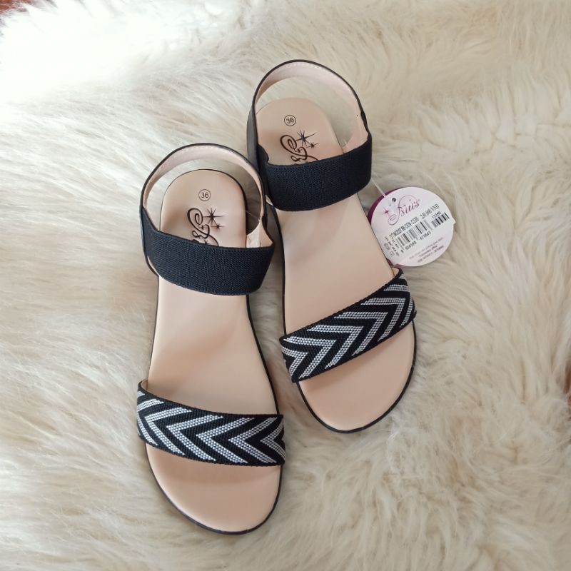 Sandal thời trang quai kẻ ngang cá tính