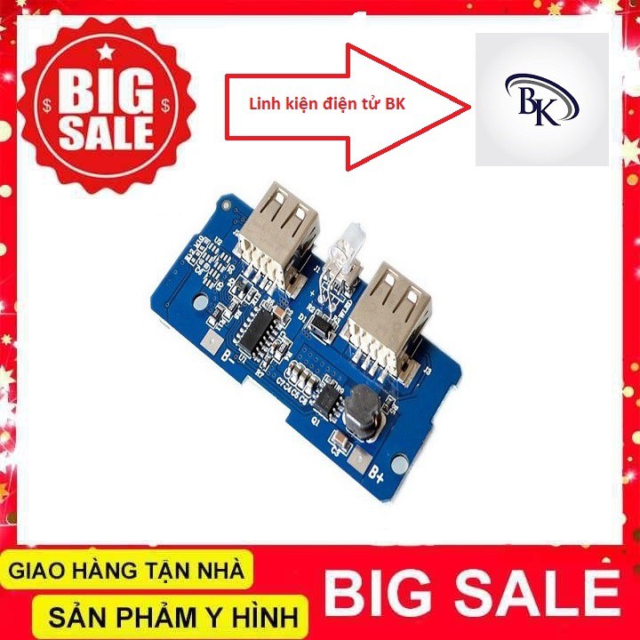 mạch sạc pin dự phòng 5v-2a 2 cổng usb-linhkiendientubk