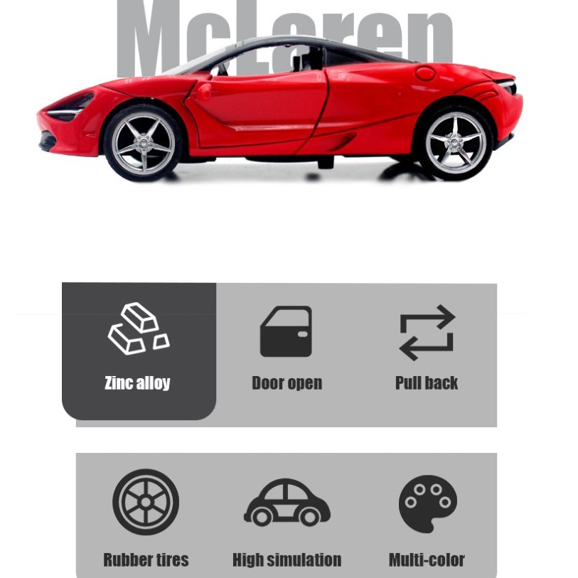 Mô hình xe kim loại cho bé Mclaren 720S tỷ lệ 1:36