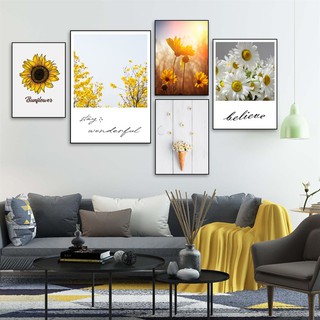 Bộ Tranh Canvas Cao Cấp Hoa Mặt Trời Trang Trí Tường CV-214
