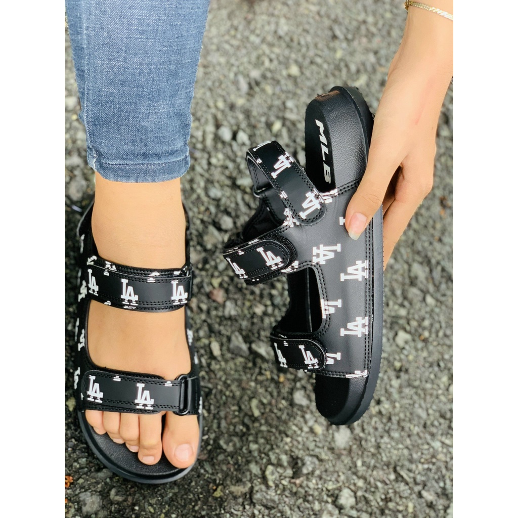 Giày Sandal -FREESHIP-Dép Sandal nam nữ thể thao 𝐌𝐋𝐁 full mẫu bền đẹp đế bằng siêu nhẹ học sinh,LA đen