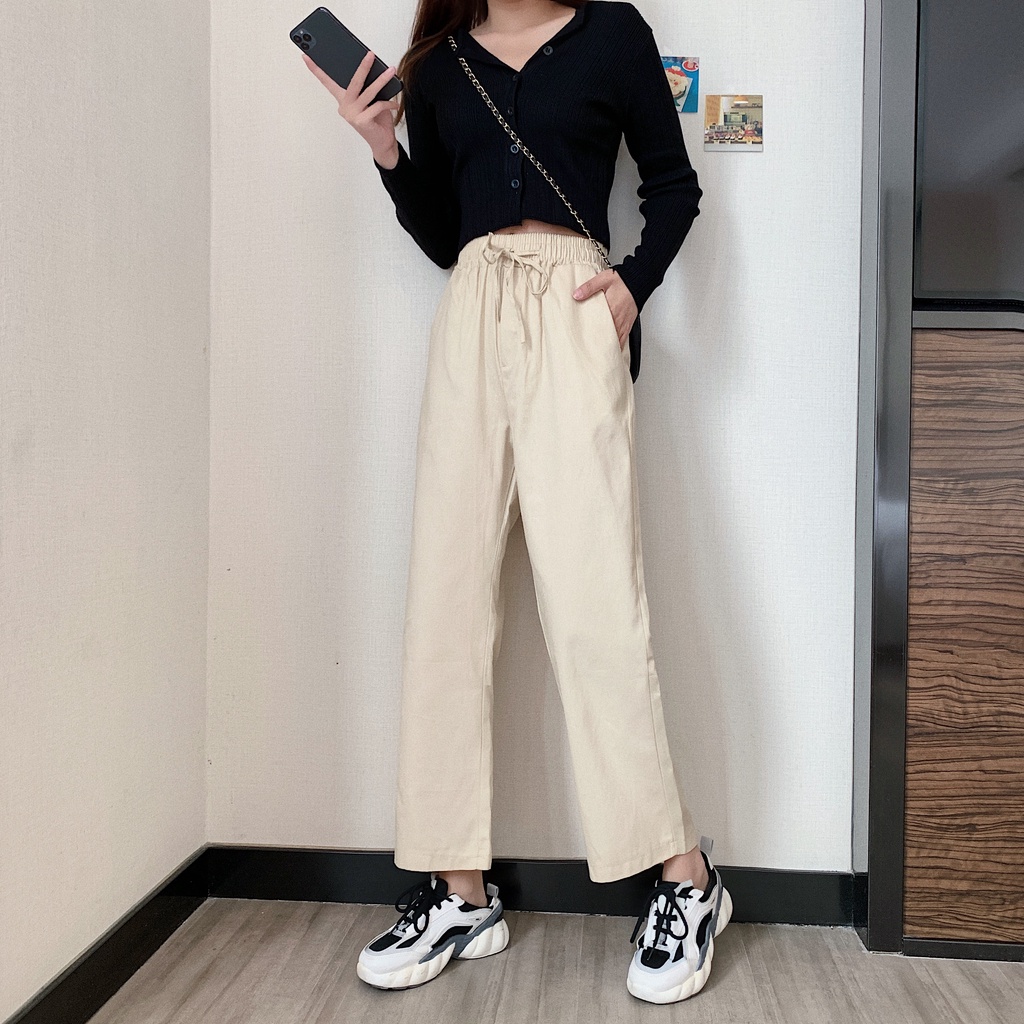 SUXI quần ống rộng Phong Cách Hàn Quốc Cho Nữ