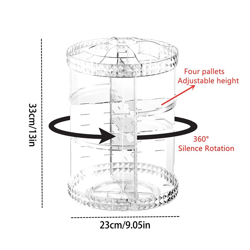 Hộp Đựng Đồ Trang Điểm Đa Năng Xoay 360 Độ