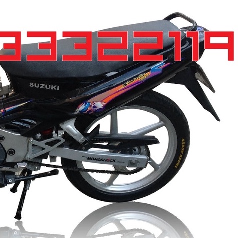 Tem Xipo Satria 2000 Đầu Chó Dán Xe Đen