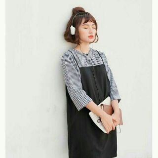 Set yếm + áo kẻ caro