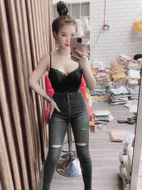 Quần jeans ôm body lưng siêu cao rách ngang đùi mã 351,352,353, 268 - JZ0T | BigBuy360 - bigbuy360.vn