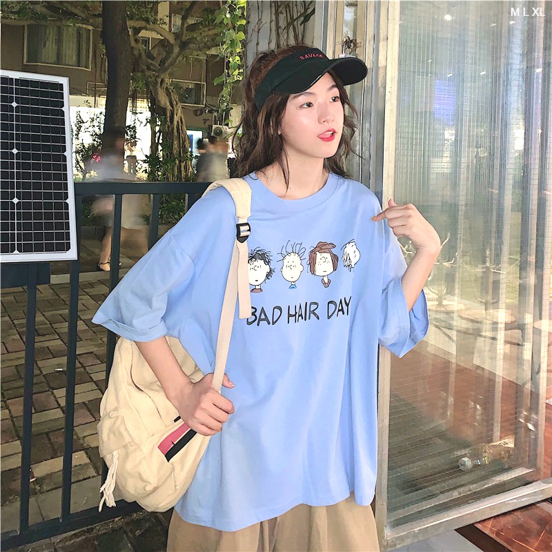 Áo thun tay lỡ 🥕 BAD HAIR DAY 🥕 phông Unisex nam nữ tee oversize form rộng pull Ulzzang Streetwear Hàn Quốc vải mềm