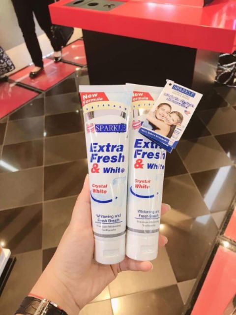 Kem đánh răng SPARKLE Extra Fresh &amp; White Cao Cấp 100g