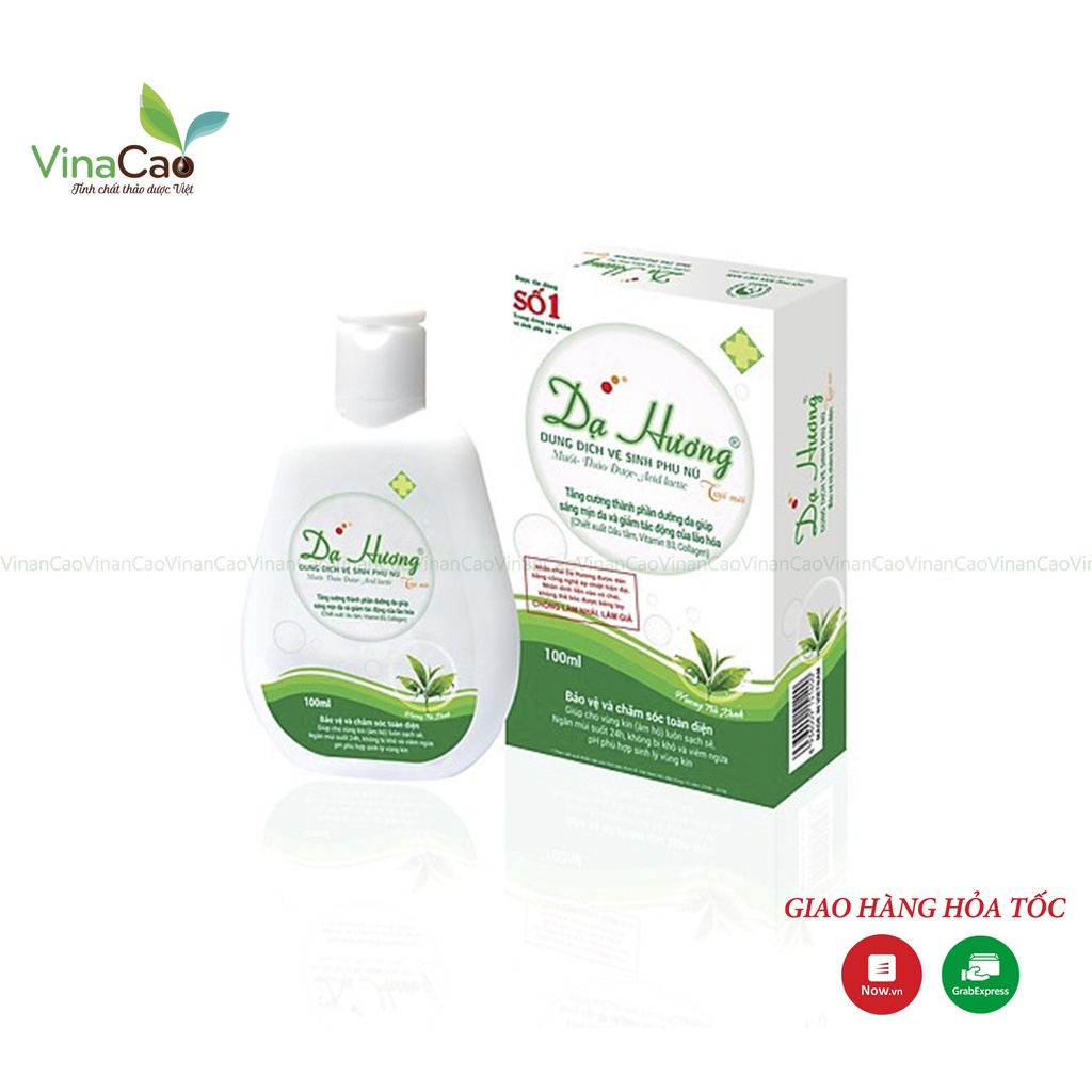 Dung dịch vệ sinh Dạ Hương phụ nữ hương trà xanh 100ml - Dạng gel truyền thống dịu nhẹ tươi mát