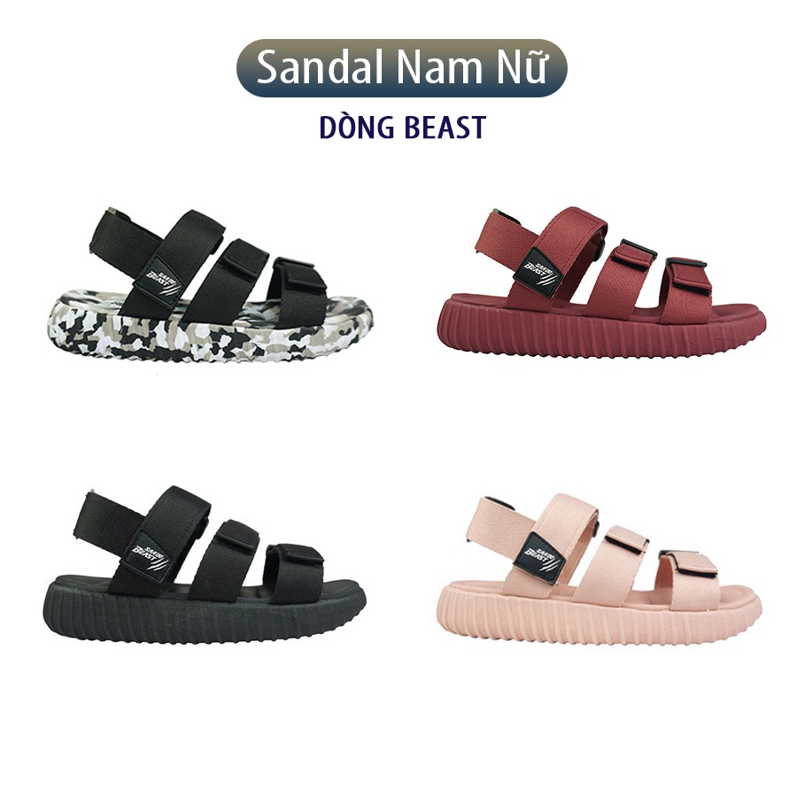 Sandal Saado chính hãng dòng Beast 3 quai ngang đế yezi BE02, BE03, BE04, BE05, Dép quai hậu nam nữ đi học đi làm