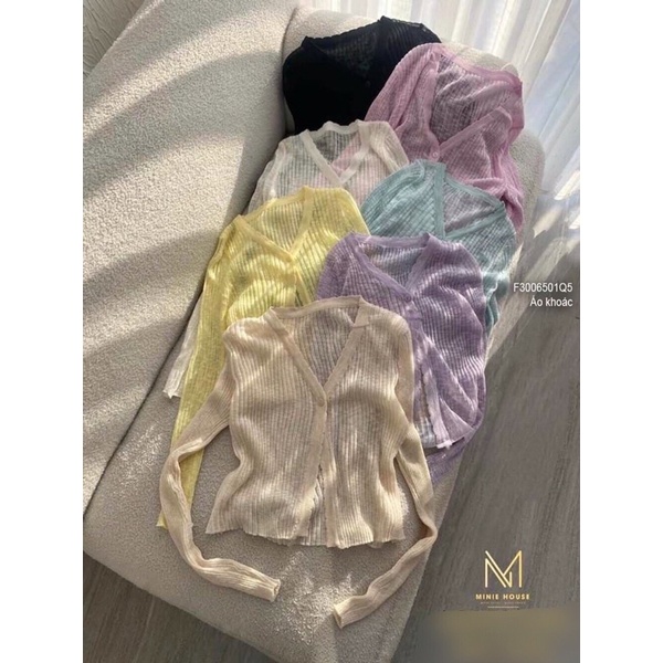 Áo khoác Len mỏng 1 nút gân nổi s TT3006