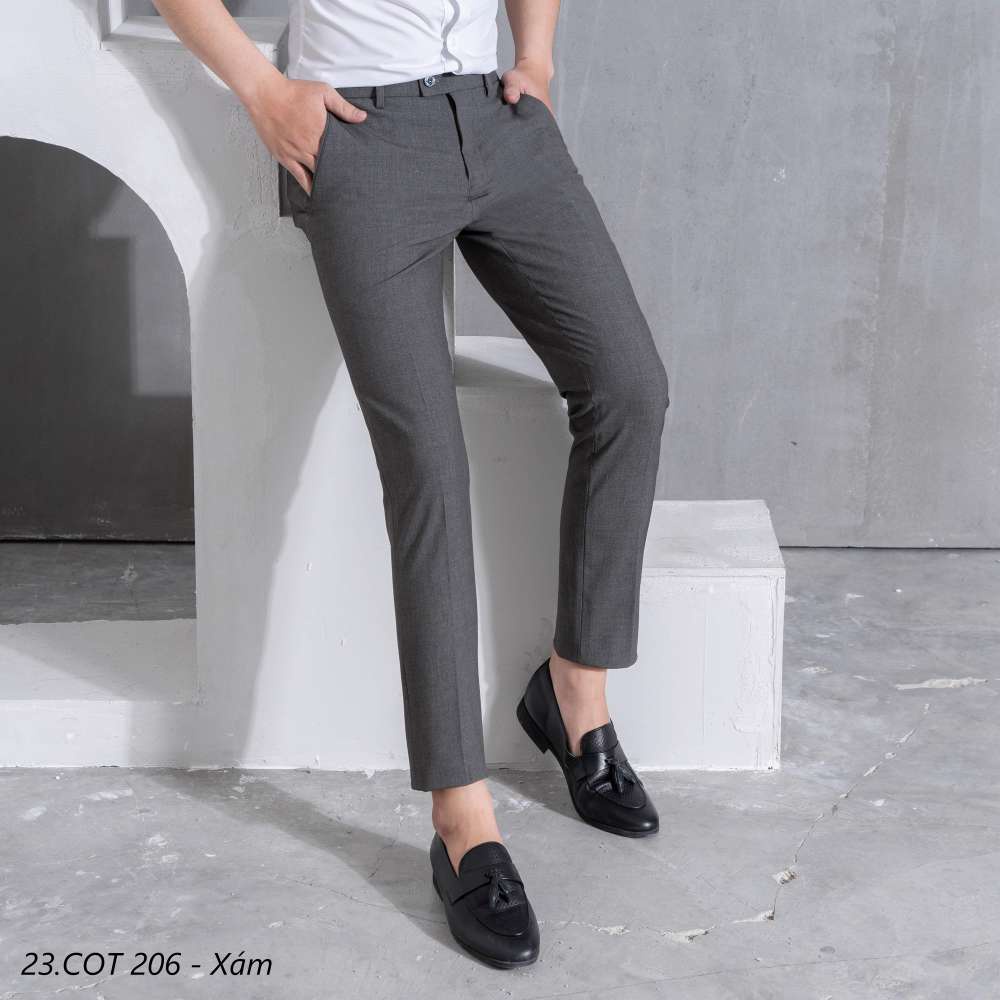 Quần âu nam vải cotton siêu co dãn slim-fit Edana Menswear, chống nhăn, chống xù ,dành người cân nặng 45 -78kg