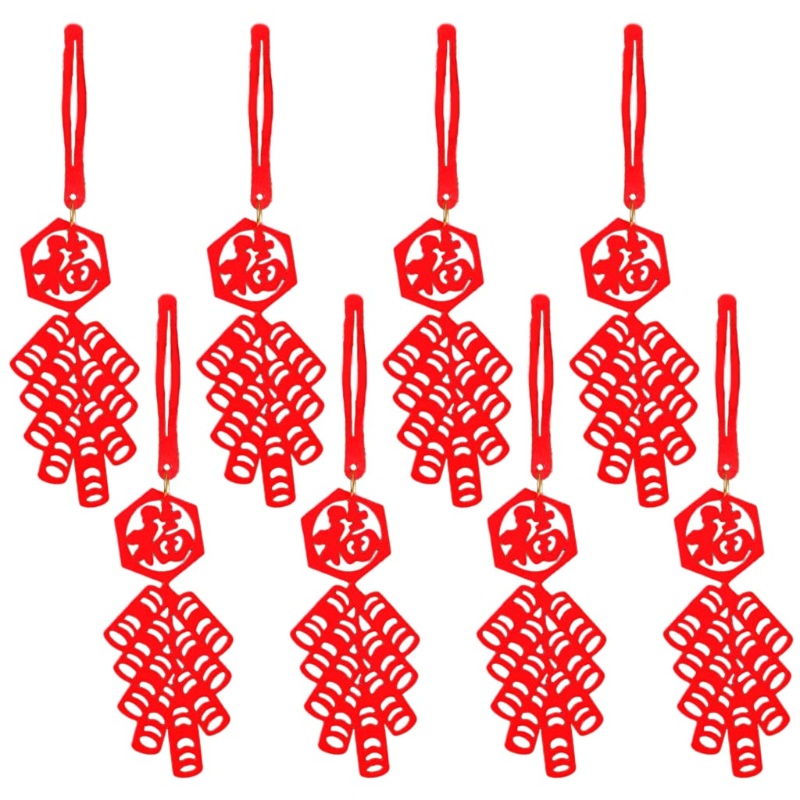 Set 8 Đèn Lồng Đỏ Mini Treo Tường Trang Trí Phong Cách Trung Hoa