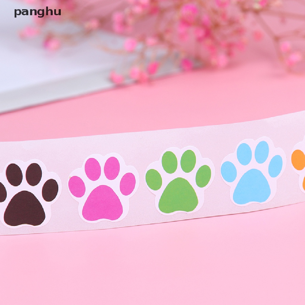 Bộ 500 Miếng Dán Hình Dấu Chân Chó / Mèo Nhiều Màu Sắc