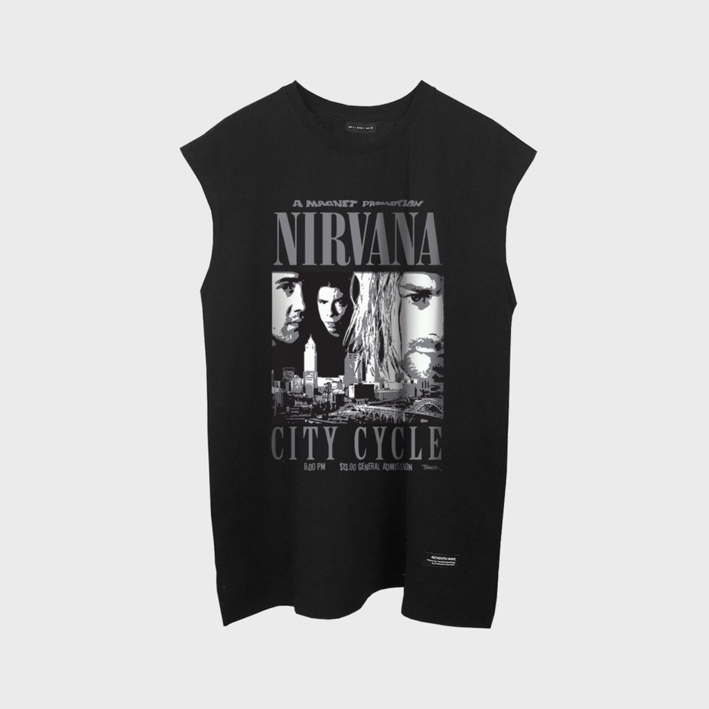 Áo ba lỗ in hình Nirvana unisex form rộng Local Brand - Áo tanktop nam nữ Nirvana City Cycle