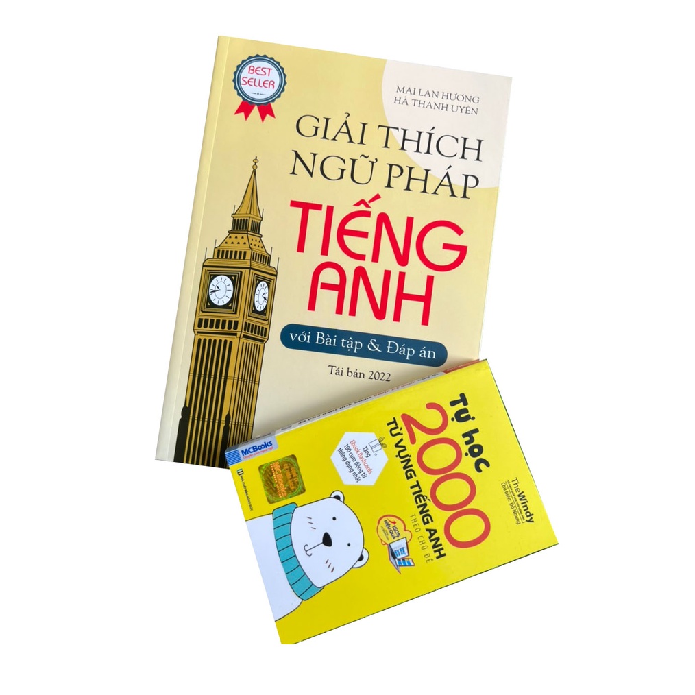 Combo Sách Giải Thích Ngữ Pháp Tiếng Anh - Phiên bản 2022 + 2000 Từ vựng Tiếng Anh