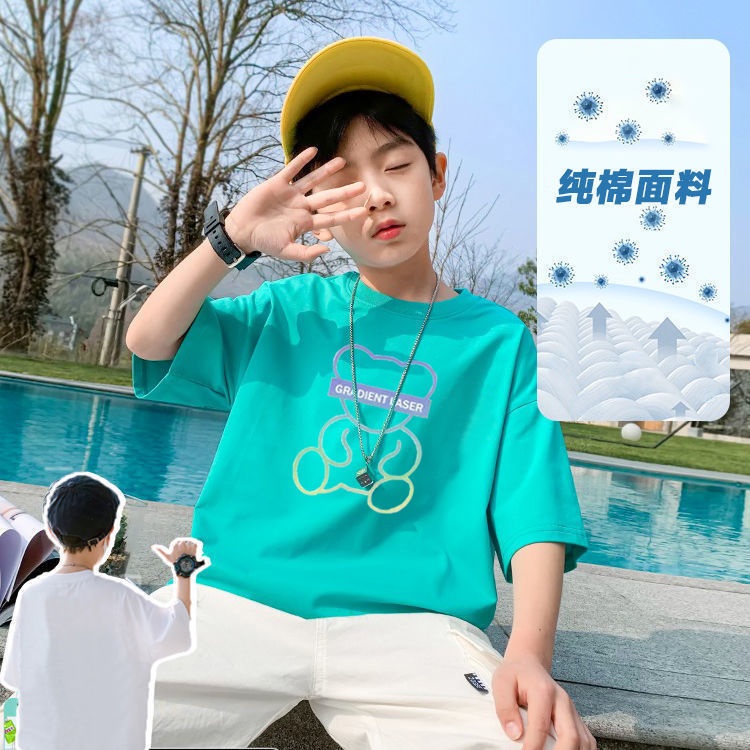 Áo Thun Ngắn Tay Dáng Rộng Thiết Kế Mới Thời Trang Dành Cho Bé Trai Từ 3 Tới 4-5 - 6 Đến 7 Đến 8 Đến 9-10 Đến 11-12 Tuổi