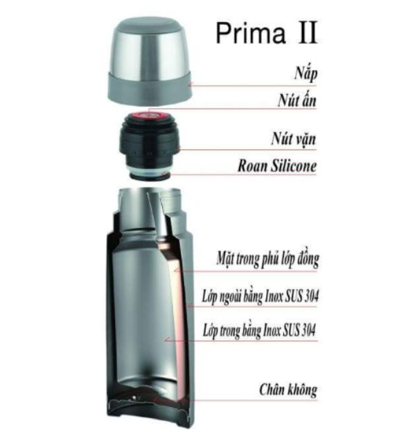 Bình giữ nhiệt Zebra Thái Lan 800ml Prima II - 112954