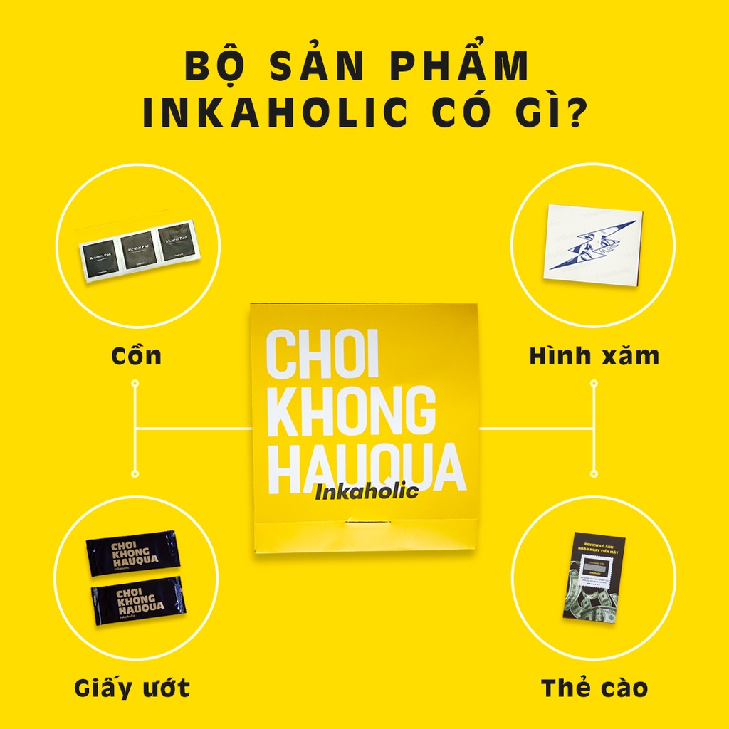 (Phiên bản Đặc biệt) Hình xăm dán tạm thời 15 ngày Inkaholic  - bản to, xăm giả đẹp &amp; ngầu y xăm thật, chống nước 100%