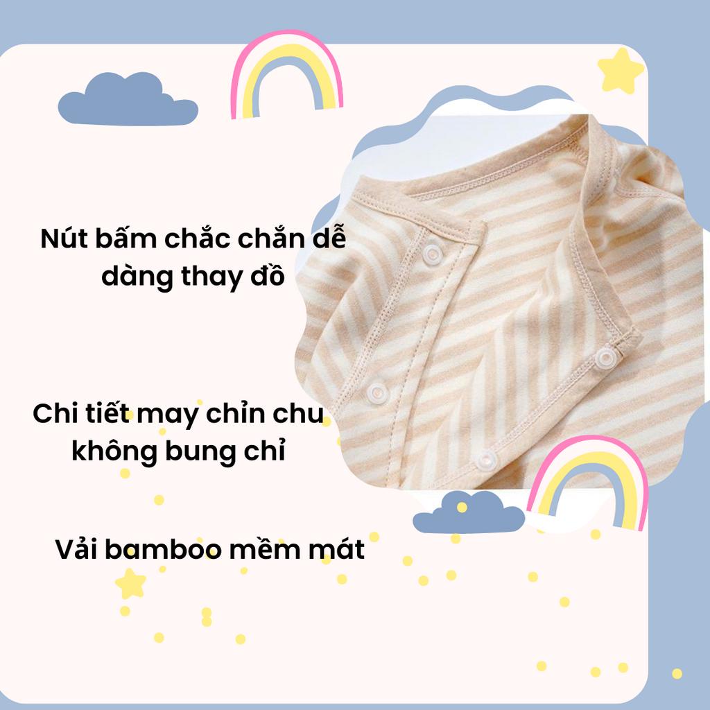 Bộ Sơ Sinh Dài Tay Cài Lệch Unbee Chất Liệu Bambo Mềm Mát Kháng Khuẩn Cho Bé Từ 3-11KG