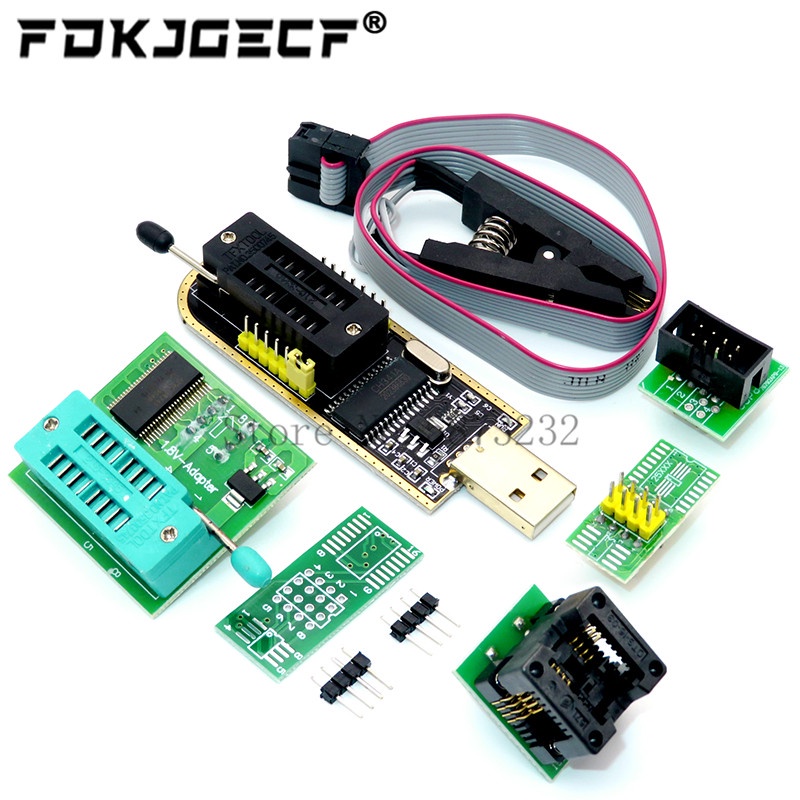 Bộ Mô Đun Lập Trình BIOS USB Lập Trình CH341A 24 25 Series EEPROM + Bộ Chuyển Đổi SOIC8 SOP8 + adapter 1.8V + Bộ Chuyển Đổi SOIC8