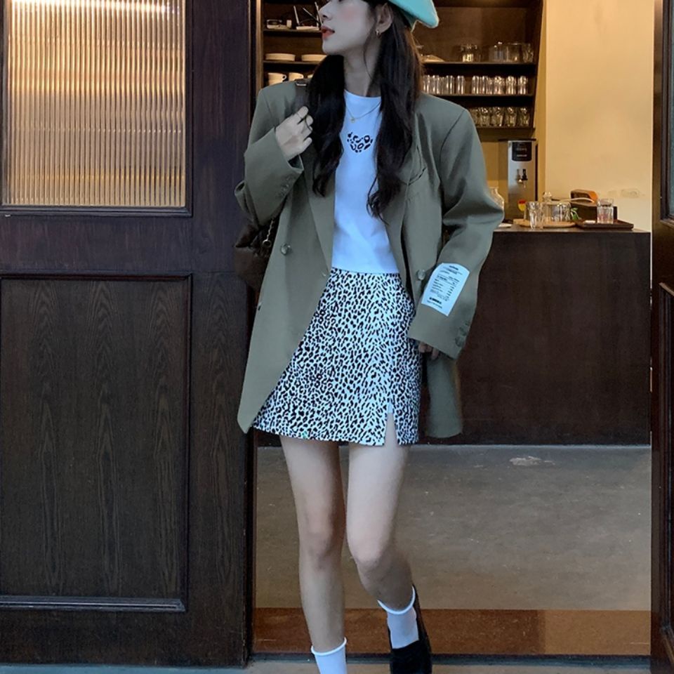 COZOK Áo khoác blazer COZOK tay dài dáng rộng phong cách thời trang Hàn Quốc