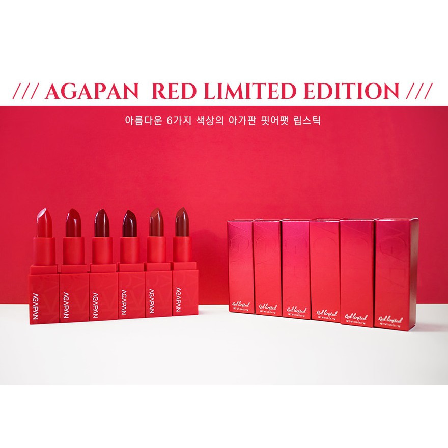 Son lì có dưỡng nhẹ dòng đỏ bản giới hạn Apagan Pit A Pat Matte Lipstick Red Limited Edition
