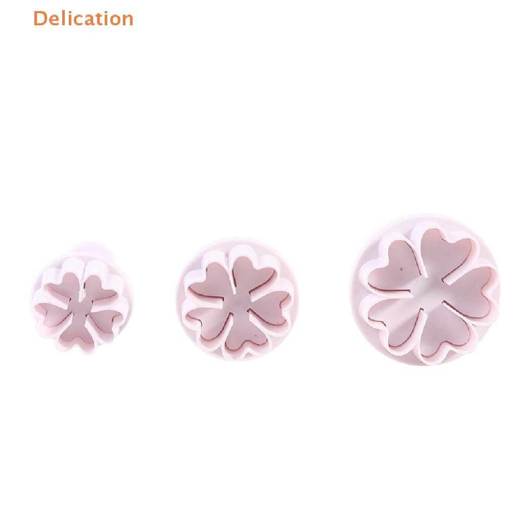 Set 3 Khuôn Nhựa Làm Bánh Hình Hoa / Trái Tim Mini DIY
