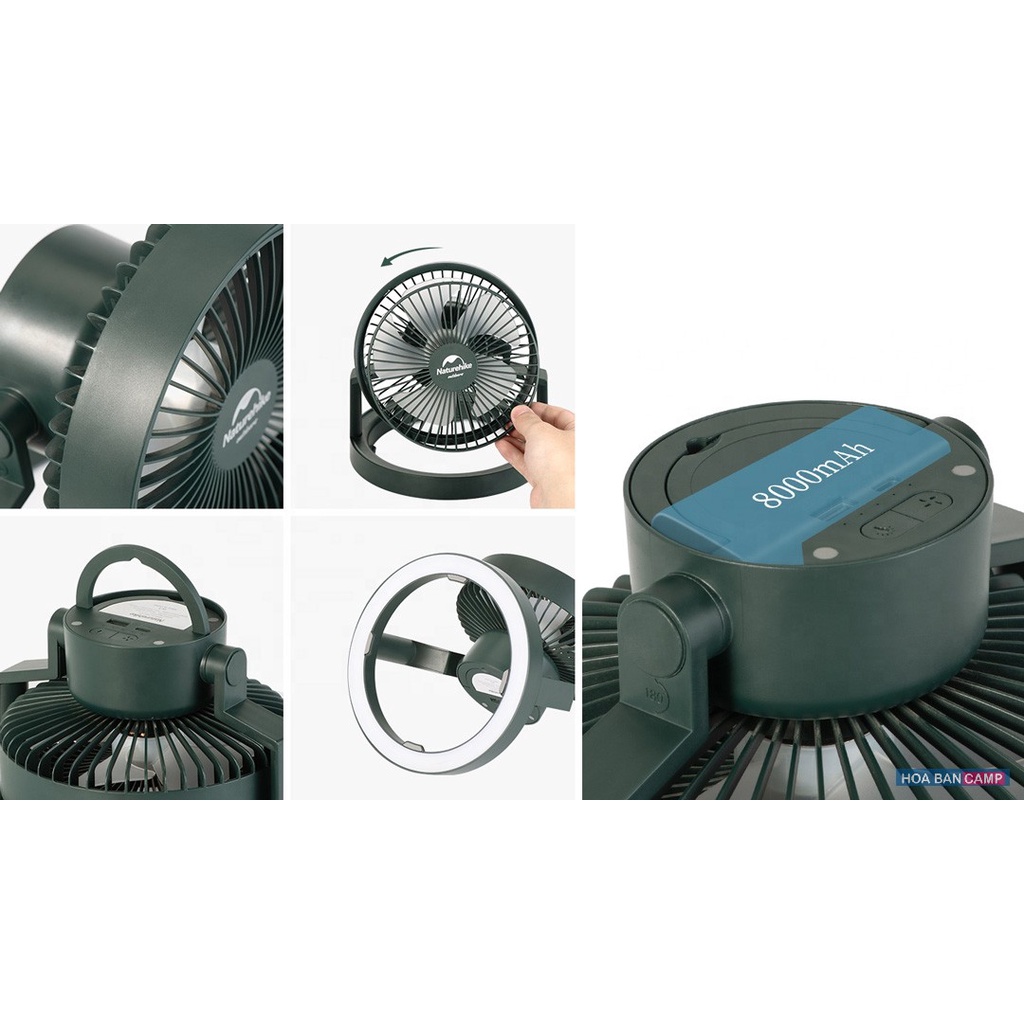 Quạt Kiêm Đèn Đa Năng NatureHike NH21ZM003 | 8000mAh