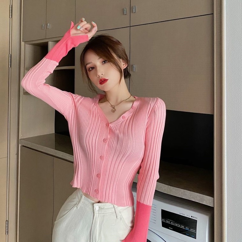 200k áo len phối tay màu hồng