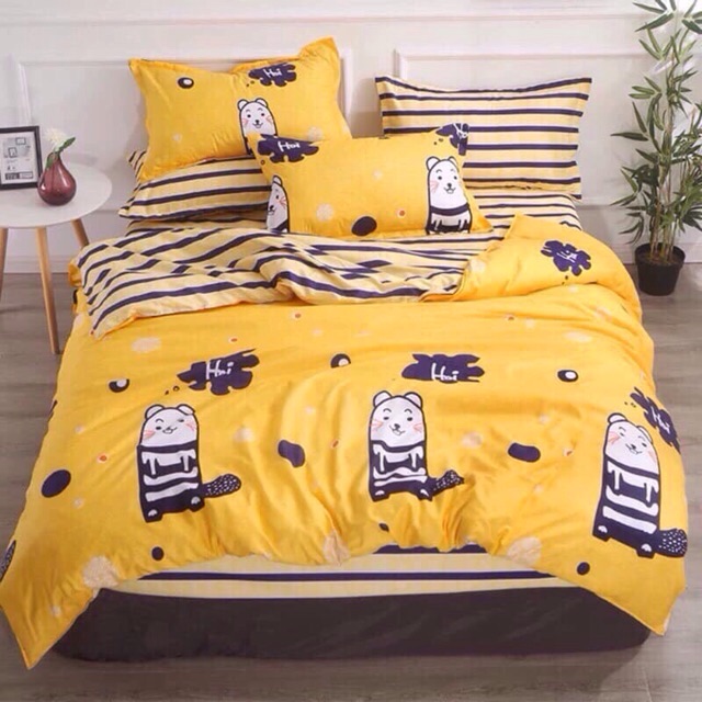 Bộ chăn ga Poly Cotton nhập khẩu y hình hàng có sẵn (chọn mẫu thoải mái)