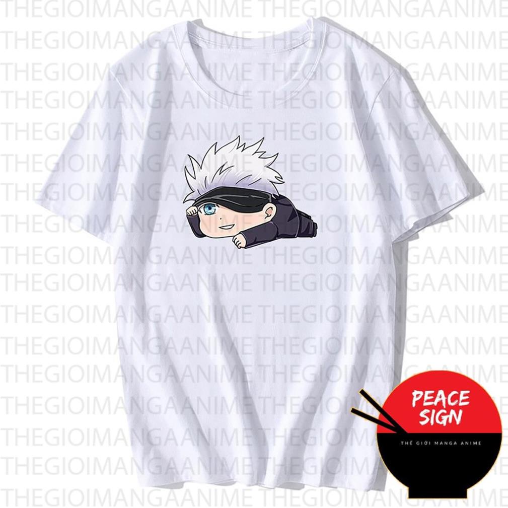 Áo thun phông đen trắng in hình SATORU GOJO - JUJUTSU KAISEN Chú Thuật Hồi Chiến anime chibi thời trang nam nữ cá tính