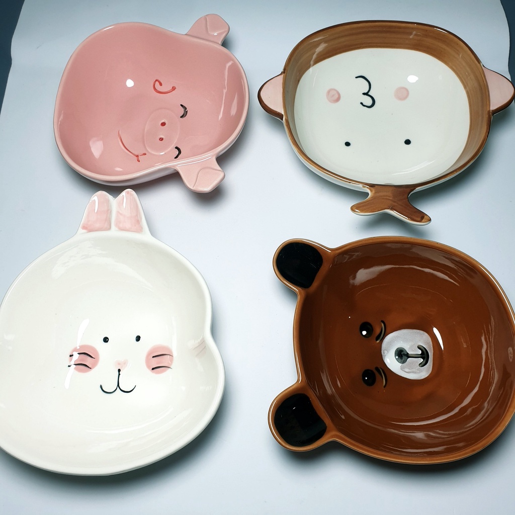 Bát Đĩa Ăn Dặm Gốm Sứ Hình Gấu Panda Ngộ Nghĩnh Giúp Bé Ăn Ngon YOOTA BABY