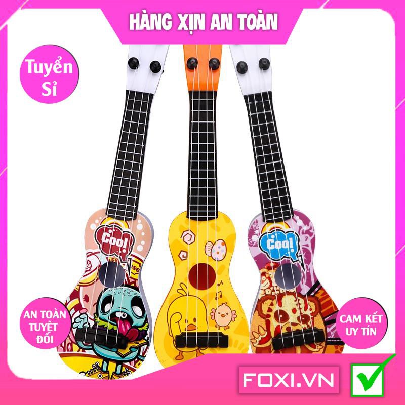Đàn Guitar Mini-Ukulele Foxi cho bé vừa chơi vừa học phát triển IQ EQ-Đồ chơi phát nhạc và nhạc cụ-Thiết kế bắt mắt