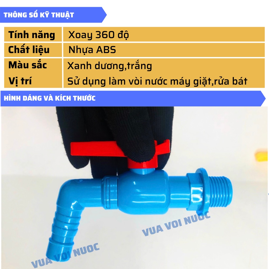 Vòi nước nhựa thái 360 độ đa năng  rửa tay,rửa rau,làm vườn,lắp máy giặt đa năng loại 21  VVN111