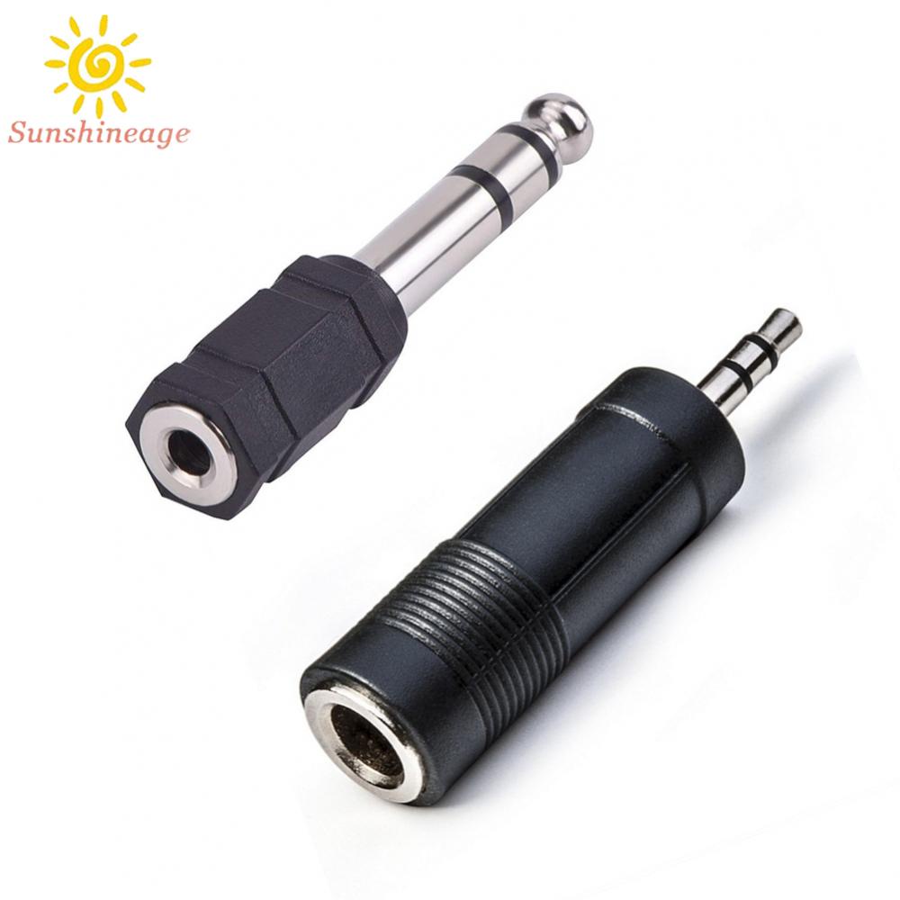 SUNAGE- ~3.5mm 6.35mm Stereo Headphone Audio Adaptor Microphone Connector Converter【SUNAGE-HOT Fashion】