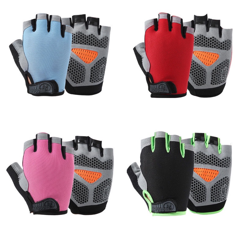 5-finger open design sports gloves Anti-slip, shockproof and breathable