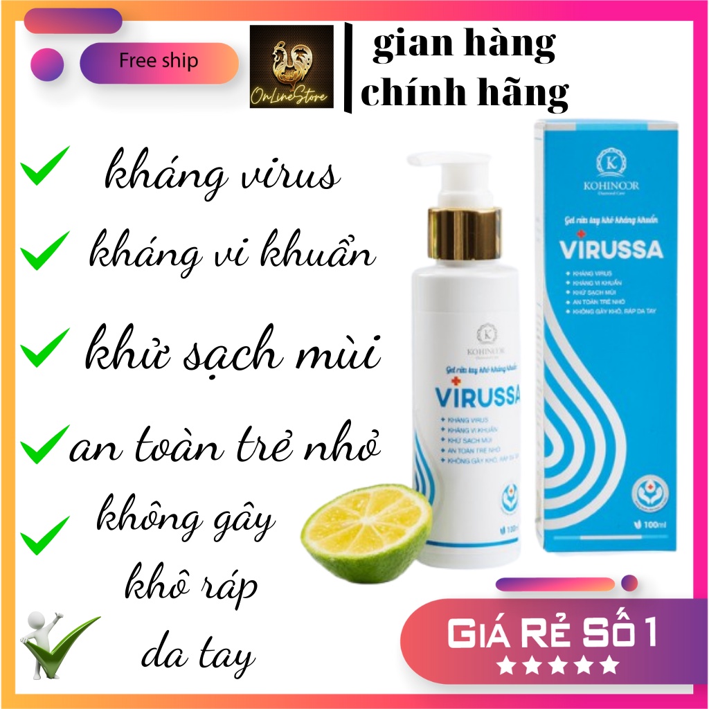 Gel nước rửa tay khô kháng khuẩn Virussa | BigBuy360 - bigbuy360.vn