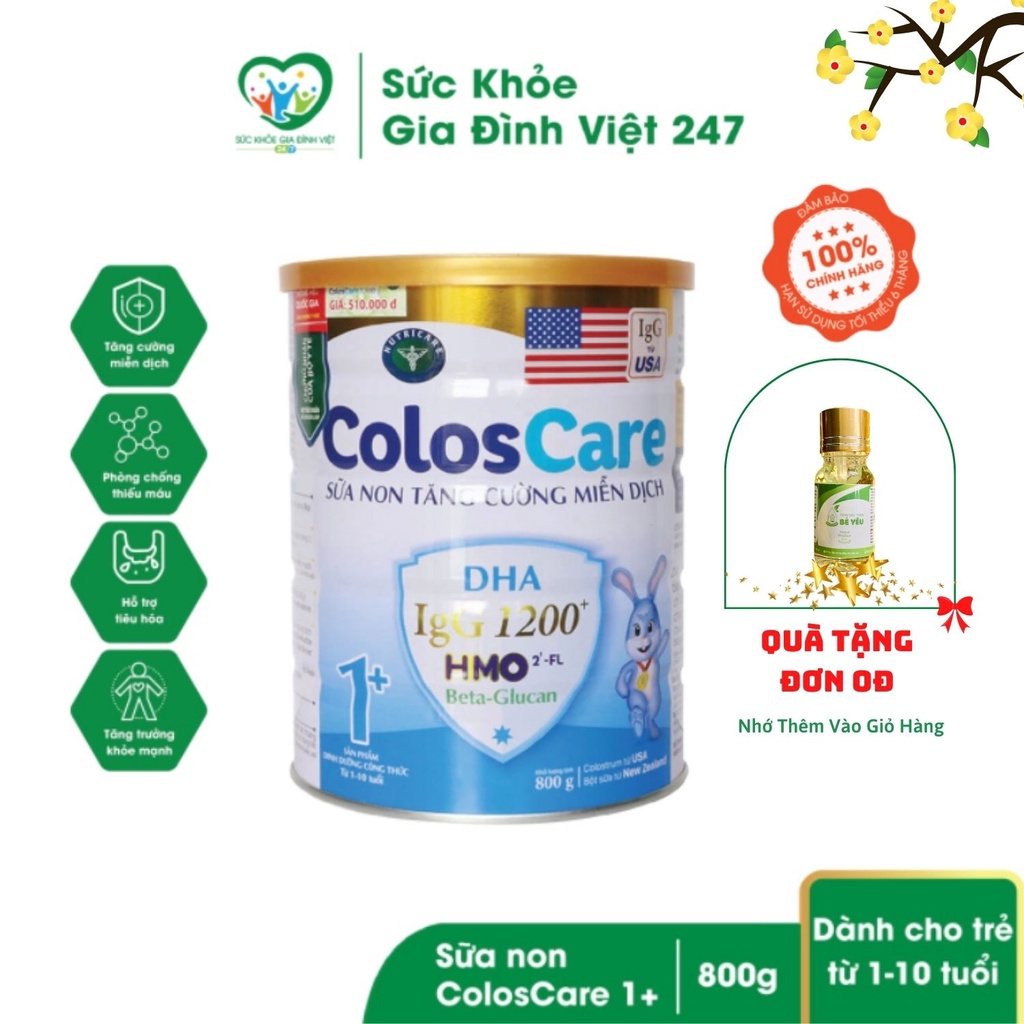 Sữa Coloscare 1+ 800g - Dinh dưỡng tăng sức đề kháng cho trẻ