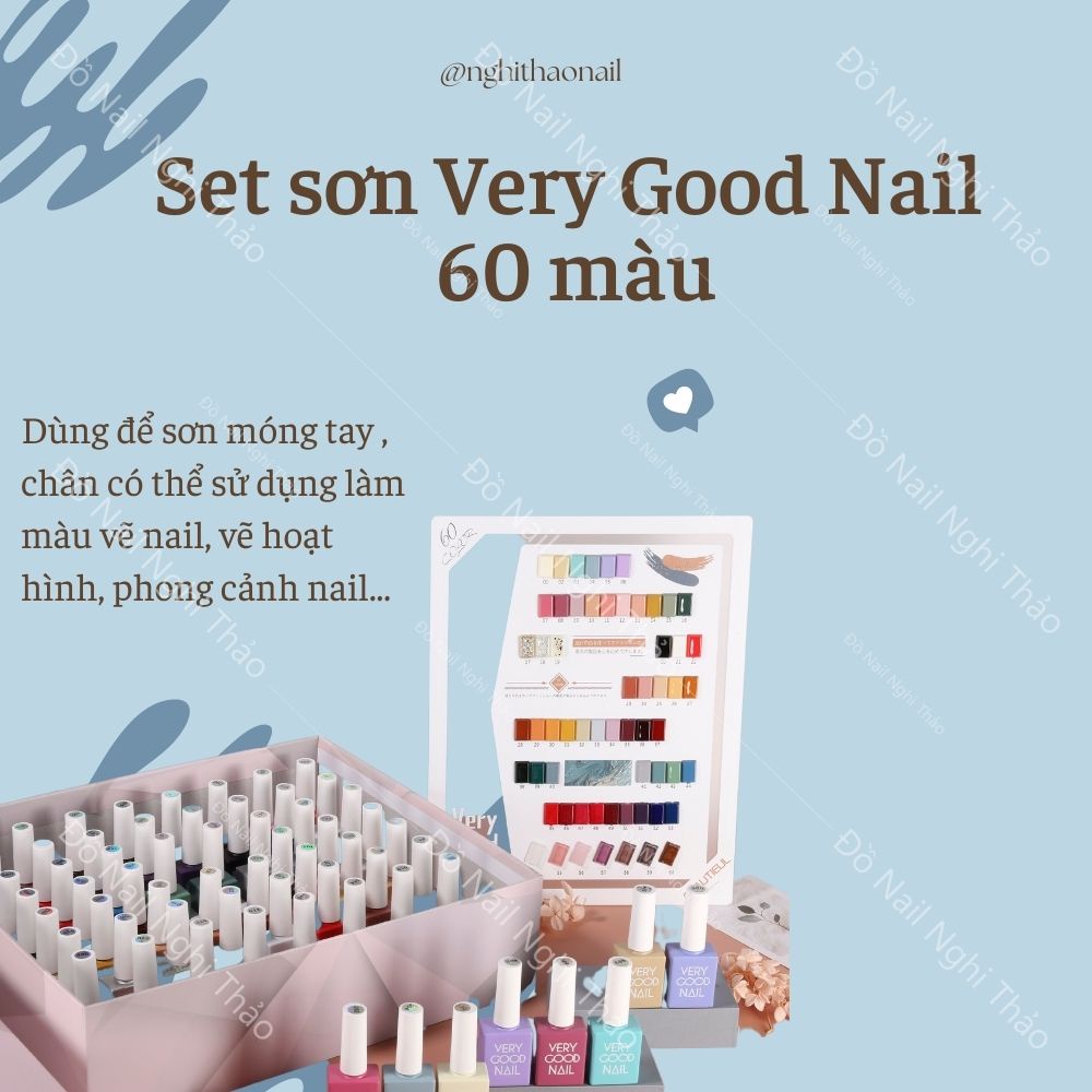 Set sơn gel Very Good Nail 60 màu kèm bảng màu