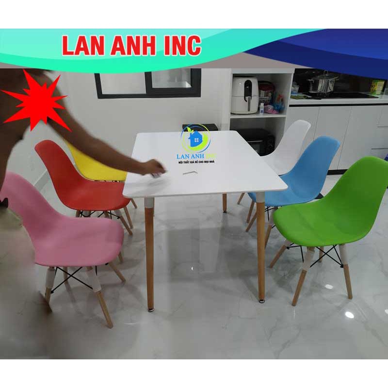 Bàn ăn hiện đại nhập khẩu 4 chỗ hình chữ nhật đẹp giá rẻ  eames LAB03