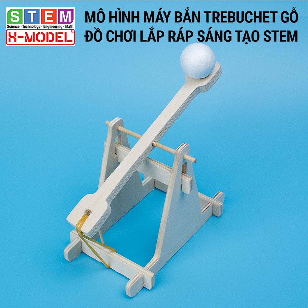 Đồ chơi lắp ráp gỗ tự làm lắp ráp mô hình Trebuchet  máy băn bóng ST106 XMODELcho bé, Đồ choi trẻ em DIY| Giáo dục STEM