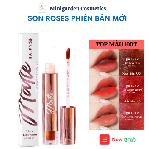 Son Happy kem lì Mini Garden Mattle Lipcream bám màu lâu trôi 3.5ml